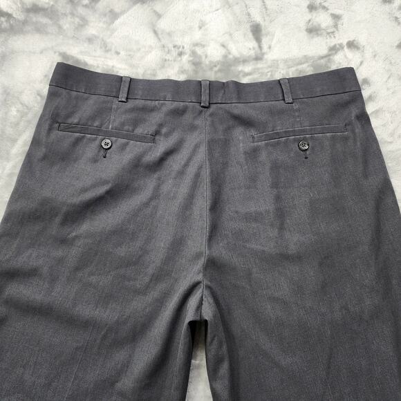 George Pants Mens 38X30 Gray Classic Fit Flat Front Straight Leg Trousers Office - Picture 4 of 13